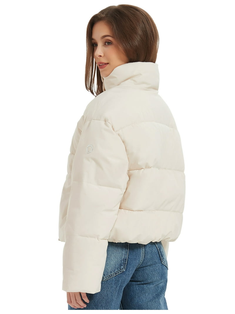 KANSOON Women's Cropped Puffer Jacket - Lightweight Winter Coat, Quilted, Full Zip, Water Resistant