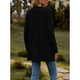 thumbnail image 6 of Liacowi Women Fashion V-Neck Cardigan Solid Color Rib Long Sleeve Sweater Button-Down Fall Casual Soft Knit Coat, 6 of 7