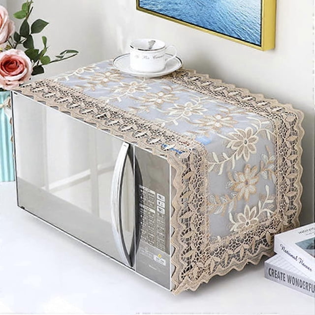 Housse de Protection pour Four à Micro-Ondes, Housse de Protection en Dentelle pour Four à Micro-Ondes (Motif Couronne)