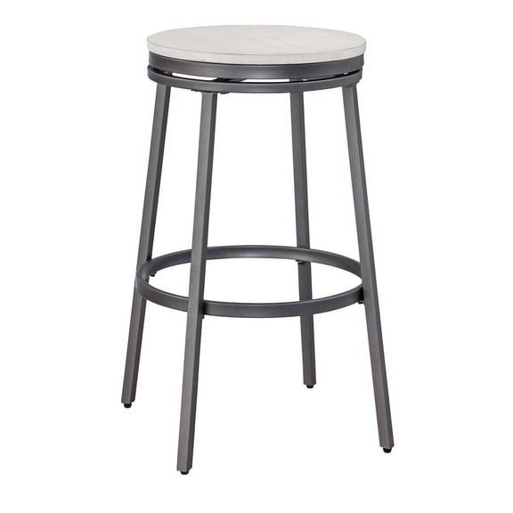 American Woodcrafters Stockton Backless Gray Metal 30" Seat Height Bar Stool