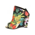 thumbnail image 4 of Miss L DG88 Women Victorian Floral Peep Toe Tailored Single Sole Wedge Bootie, 4 of 6
