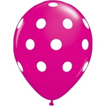 PMU Balloons 11 Inch Party Polka Dots Wild Berry Latex Balloons (12/Pkg) Pkg/1