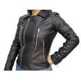 thumbnail image 2 of Chamarra de piel negra estilo cruzada para dama Castelli Leather Authentic Cinthya Cruzado, 2 of 4