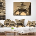 thumbnail image 4 of Designart Iconic Paris Paris Eiffel TowerView from Ground - Cityscape Throw Pillow - 12x20, 4 of 5