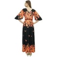 thumbnail image 3 of Bimba Women's Casual Floral Digital Printed Black Long Moss Georgette Dress-26, 3 of 5