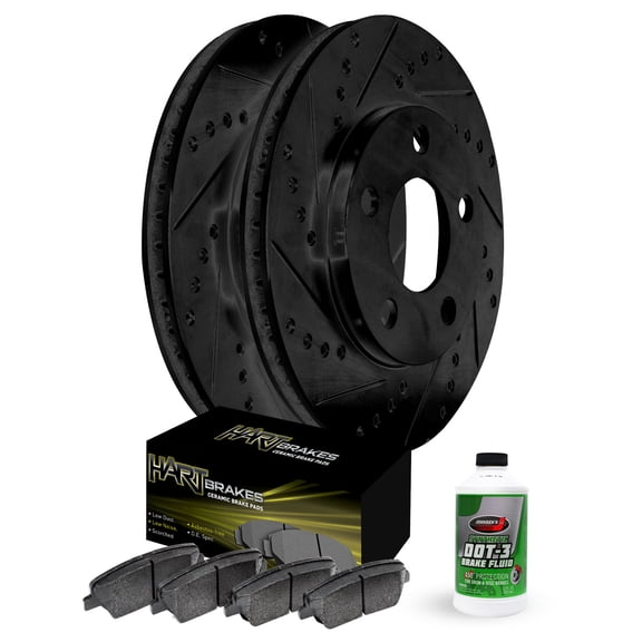 Hart Brakes Front Brakes and Rotors Kit |Front Brake Pads| Brake Rotors and Pads| Ceramic Brake Pads and Rotors |fits 2020-2021 Chevrolet Corvette