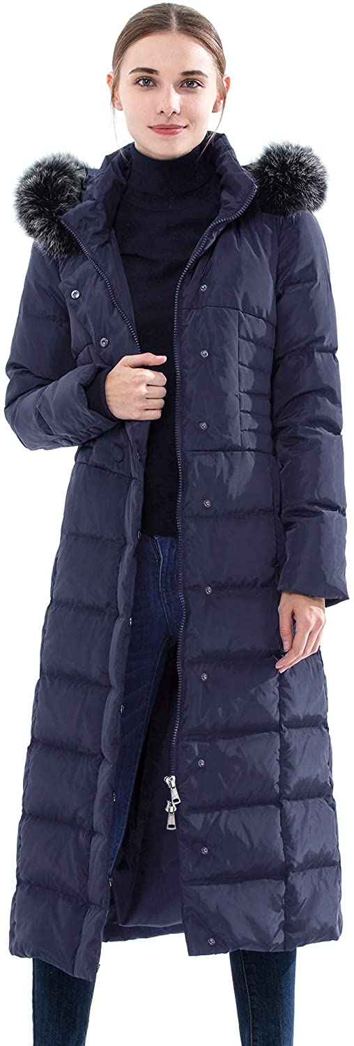 Epsion Women's Hooded Thickened Long Down Jacket Winter Down Parka-824060