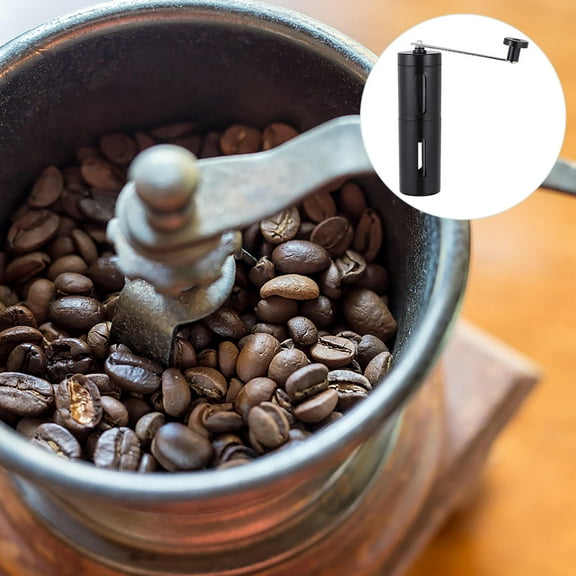 GAXIRE Electric Coffee Black, Compact 8.9 x 2.5 Inch, Easy to Use, and Efficient Coffee Bean