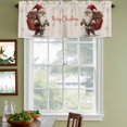 thumbnail image 3 of Christmas Gnomes Curtain Valances for Windows, Kitchen Valance Window Treatments Panel 2 Pack, Snowflake Xmas Red Botanical Rustic Rod Pocket Short Curtains for Bathroom Bedroom 60 x 18 Inch, 3 of 8