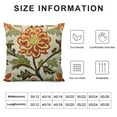 thumbnail image 5 of Floral Embroidered Fall Decorative Throw Pillow Cover , Farmhouse Cottage Flowers Leaves Chic Pattern, 100% Cotton Canvas Cushion Case for Sofa Couch Bedroom Decor(Orange Flowers), 5 of 5