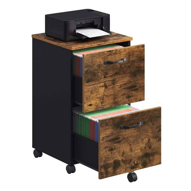 Archivador VASAGLE con 2 cajones para el hogar y la oficina, color marrón rústico