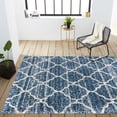 thumbnail image 2 of JONATHAN Y MALIBU SHAG 5 x 8 Area Rug, Susa Ogee Moroccan Trellis - Indigo Blue/Ivory, MBS100B-5, 2 of 3