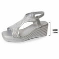 thumbnail image 5 of Women's Textured Wedge Sandals Wide Width Open Toe Summer Beach Sandals Elastic Back Strap Breathable Casual Walking Shoes Non Slip Platform Dress Sandals, 5 of 10