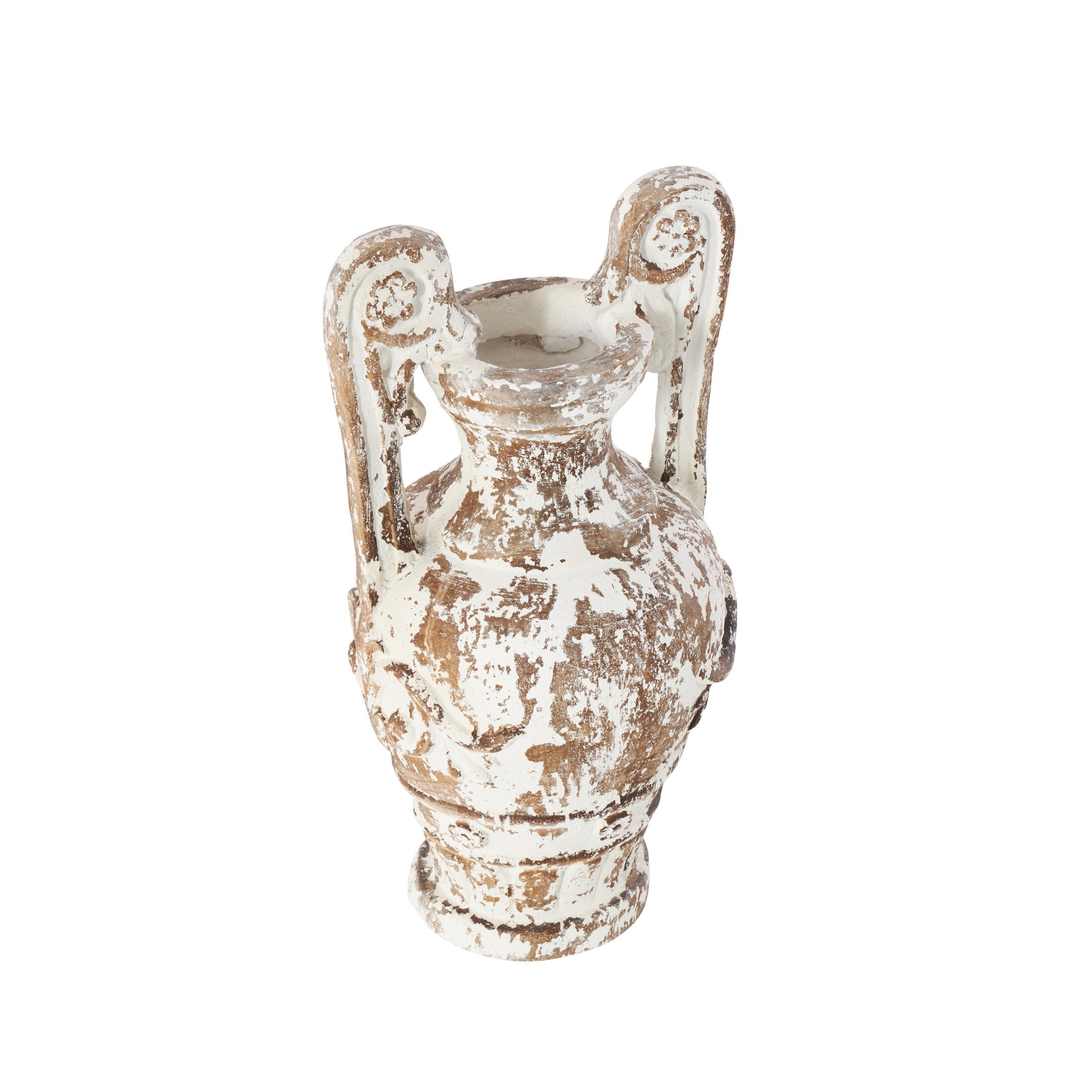 DecMode 22" Floral Light Brown Polystone Vase