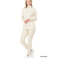 thumbnail image 2 of Zenana Plus Size Soft Fabric Mock Neck Long Sleeve Top & Leggings - 2 Pieces Tracksuit Set, 2 of 2