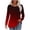 Red, variant on Lenpel Women's Long Sleeve Shirts Casual Loose Crew Neck Gradient Tunic Tops Fashion Spring Fall Blouses