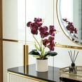 thumbnail image 4 of Gecau Artificial Phalaenopsis Silk Orchid Potted Plant Decorative Faux Flower Realistic Accent Arrangements for Desktop Office Wedding Centerpiece Long Lasting Easy Care Home, 4 of 5