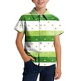 thumbnail image 3 of BiZtdJrK Lapel Button Down Shirt for Boy Luck Shamrock Graphic Short Sleeve St. Patrick's Day Shirts Loose Fit Vacation Summer Shirt For Boys and Girls Multicolor 110, 3 of 8