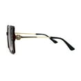 thumbnail image 4 of Floral Rhinestone Jewel Pin Hinge Metal Arms Square Luxury Diva Sunglasses Black Red Smoke, 4 of 4