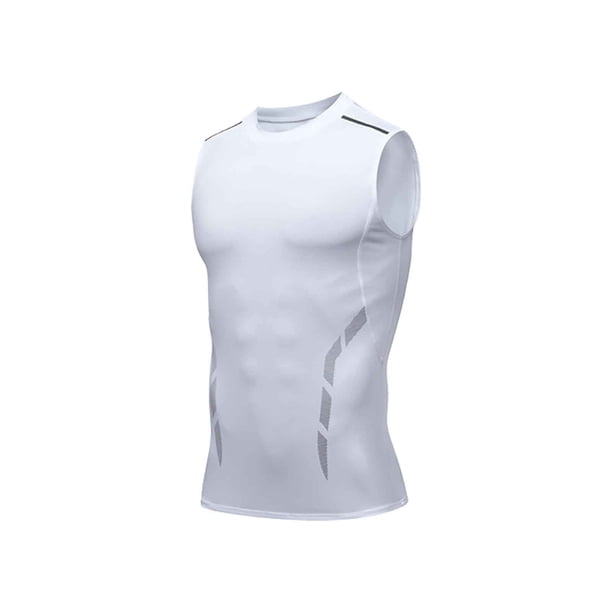 pstuiky Camisetas sin mangas para hombre, Camiseta de verano para hombre, color liso, sin mangas, cuello redondo, informal, deportiva, cuello redondo Chaleco para hombre s
