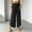Black, variant on JOANKDMI Womens Flowy Pants Elastic Waisted Wide Leg Smocked Straight Slit Hem Palazzo Bottoms Comfortable Summer Casual Daily Fahsion Trousers