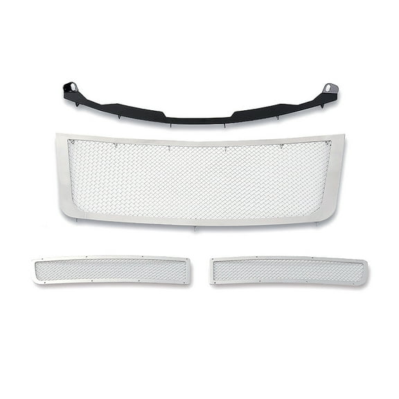 APS Premium Stainless Steel Chrome Mesh Grille Combo Compatible with 2006-2010 PT Cruiser N19-T77117R