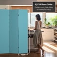 thumbnail image 5 of Oriental Furniture 6 ft. Tall Double Sided Teal Canvas Room Divider - 3 Panel, 5 of 6