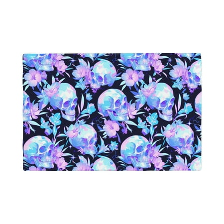 

Placemats Set Of 4 / 6 Flower Skull Star Placemats For Dining Table Indoor/Outdoors Heat Resistant Washable Placemats 18 X 12