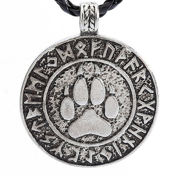 Gecau Print Bear Necklace Pendant The Norse Rune Bear Silver up to 50% Off
