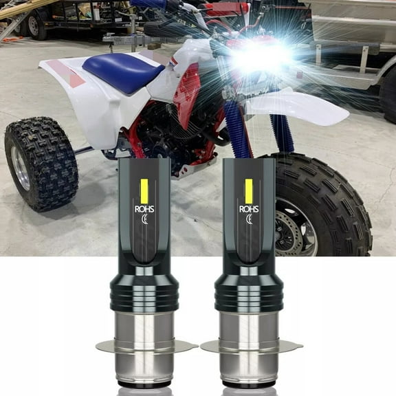 2x P15D H6M LED Headlight High Low Beam Bulbs 6000K White for Honda ATC 350X 1985-1986