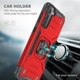 thumbnail image 6 of For Samsung Galaxy S24 FE /Fan Edition Armor Hybrid with Ring Holder Kickstand Shockproof Heavy-Duty Durable Rugged Dual Layer Cover ,Xpm Phone Case [ Red ], 6 of 10