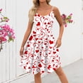 thumbnail image 4 of Valentines Day Dresses Sleeveless A-line with Heart Print Casual Fit Party Dresses Red L, 4 of 4