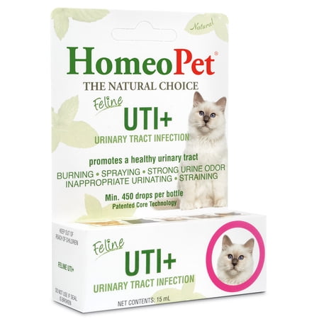 HomeoPet Feline UTI+ Promotes Healthy Urinary Track for Cats Pets 15mL