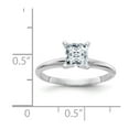 thumbnail image 2 of 14k White Gold 2.5ct. 7.5mm Colorless Moissanite Princess Solitaire Engagement Ring Size 8, 2 of 3