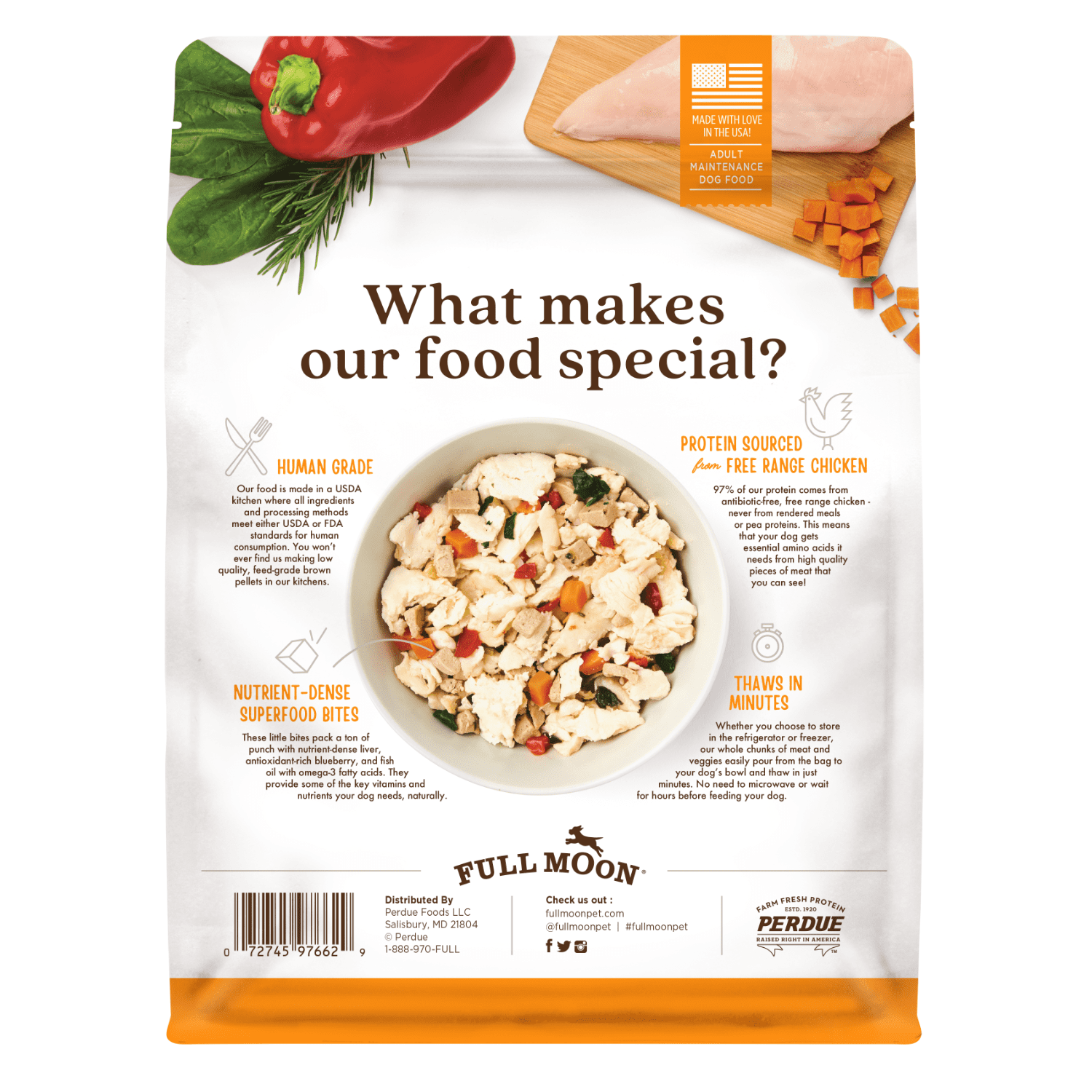 Full Moon Freshly Crafted Free Range Chicken Dog Food 64 oz