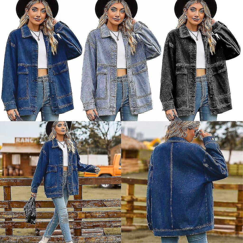 Veste en Jean Femme Surdimensionnée Vintage Vestes en Denim