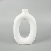 Mainstays Circular Ceramic Donut Vase, 8, White