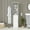 White, variant on Emma + Oliver Narrow Freestanding Linen Tower Cabinet with 2 In-Cabinet Adjustable Shelves, 3 Upper Open Shelves, and Magnetic Closure Door in Gray