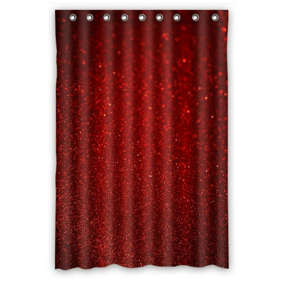 GreenDecor Red Romantic Waterproof Shower Curtain Set with Hooks Bathroom Accessories Size 48x72 inches