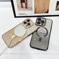 thumbnail image 3 of for iPhone 12 Pro Max Magnetic Case Compatible with MagSafe,Full Protection Slim Shockproof Elegant Anti-Scratch Back Glitter Case with Camera Lens Protector Dust-Proof Net Case 6.7" Gold, 3 of 12