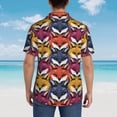 thumbnail image 6 of Xecao Fox Face print Hawaiian shirt - a stylish short-sleeve button-down for men, perfect for casual beach and tropical outings., 6 of 9