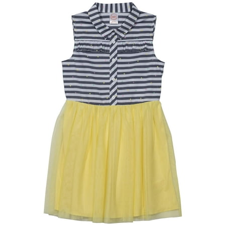 Girls' Combo Shirt Dress with Tulle Skirt