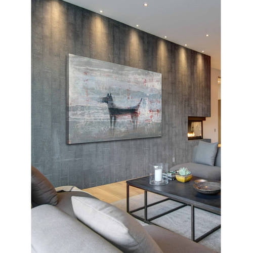 "Dark Dog" Painting Print on Wrapped Canvas