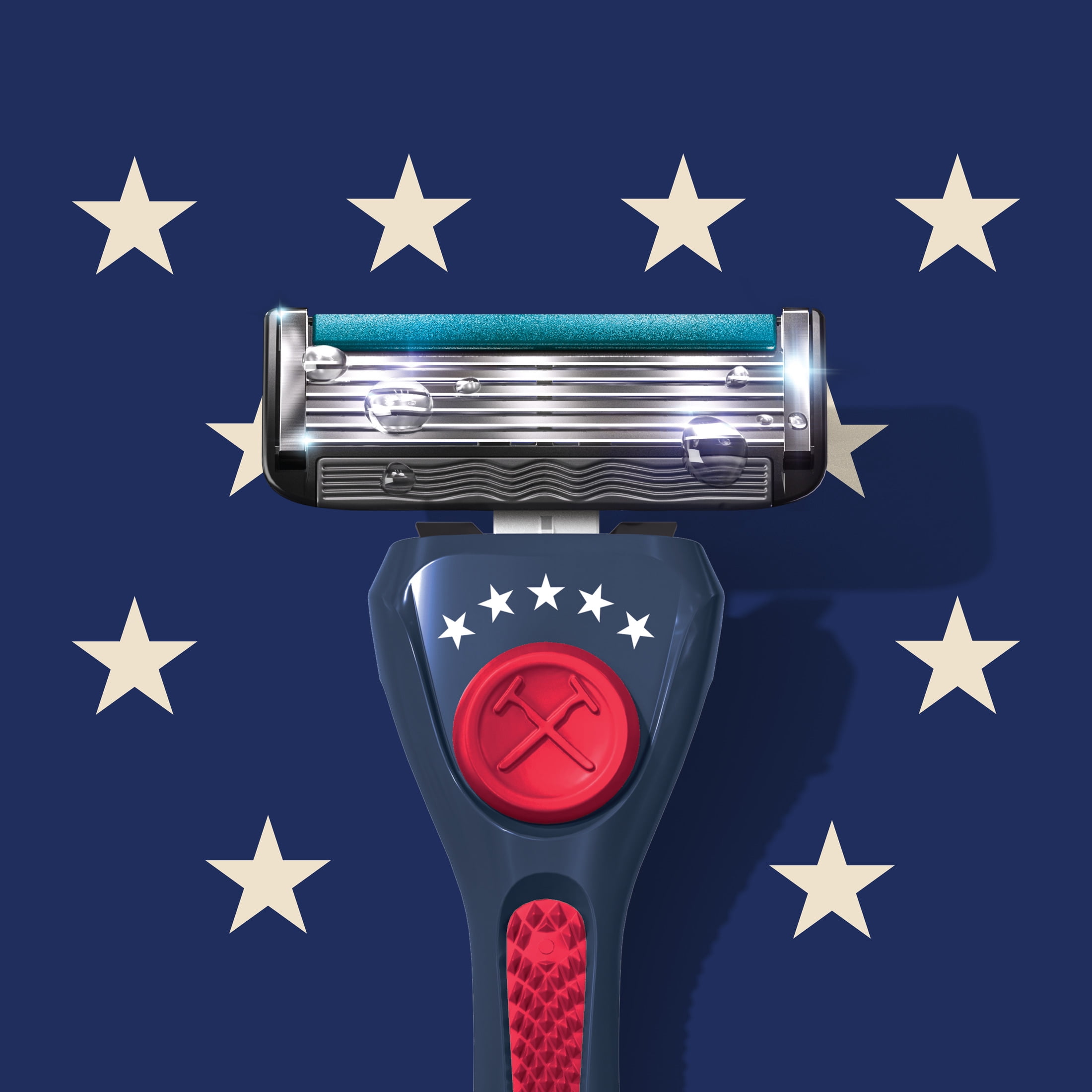 Dollar Shave Club U.S.A. Men's Razor 6-Blade Starter Set 1 handle, 2x 6-blade razor blade refills