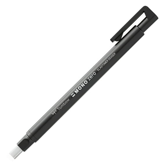 Tombow MONO Zero Stylo Effaceur Classique - Pointe Rectangulaire 2.5 x 5mm - Barillet Noir - Simple