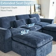 thumbnail image 6 of YINIX 120" Modular Sectional Sofa with Movable Ottomans, U-Shaped Couch for Living Room, No Assembly Required, Blue, 6 of 9