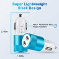 thumbnail image 2 of USB C Car Charger,2Pack FiveBox 60W PD&PD Dual Port Fast Charging USB Car Charger Adapter Quick Charge Car Power Block Plug Type C Cigarette Lighter Adapter(Blue), 2 of 7