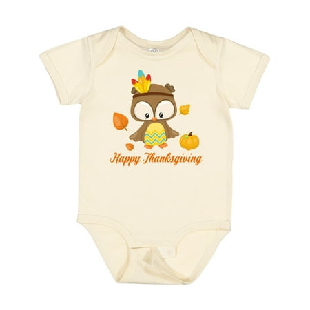 

Inktastic Happy Thanksgiving Owl Gift Baby Boy or Baby Girl Bodysuit