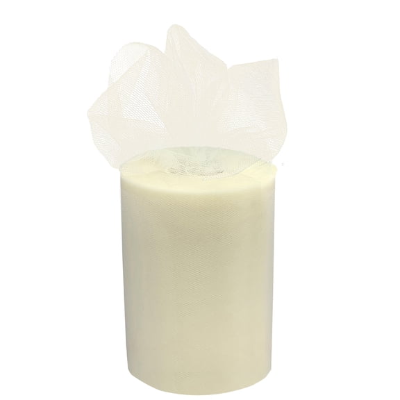 Ivory Tulle Wedding Reception Decor - 6" x 100 Yards, Easter, Spring, Mother's Day, Baby Shower, Fabric Netting Ribbon, Wreath, Garland, Swag, Veil, Streamers, Gift Wrapping, Bows, Party, Anniversary