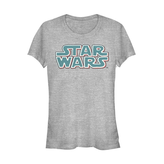Junior's Star Wars Bubble Logo Scrawl Graphic Tee Athletic Heather Large